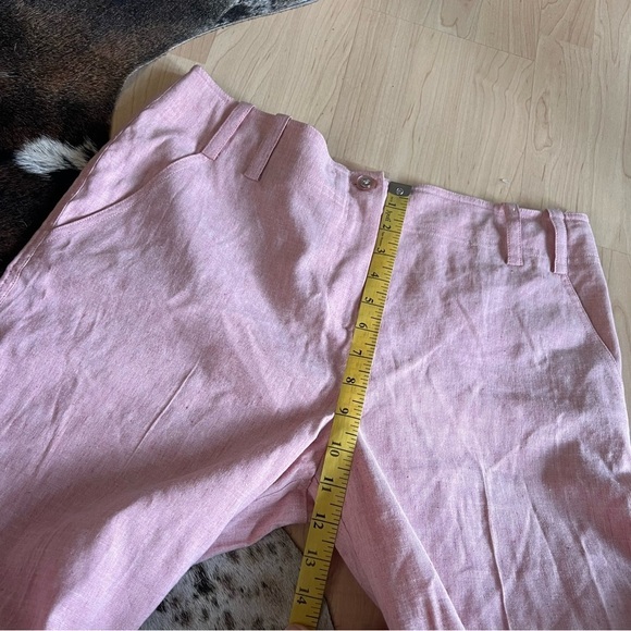 St. John Sport Fashion Fit Red Linen Blend‎ Wide Leg Dress Pants Size 10 - Picture 6 of 8